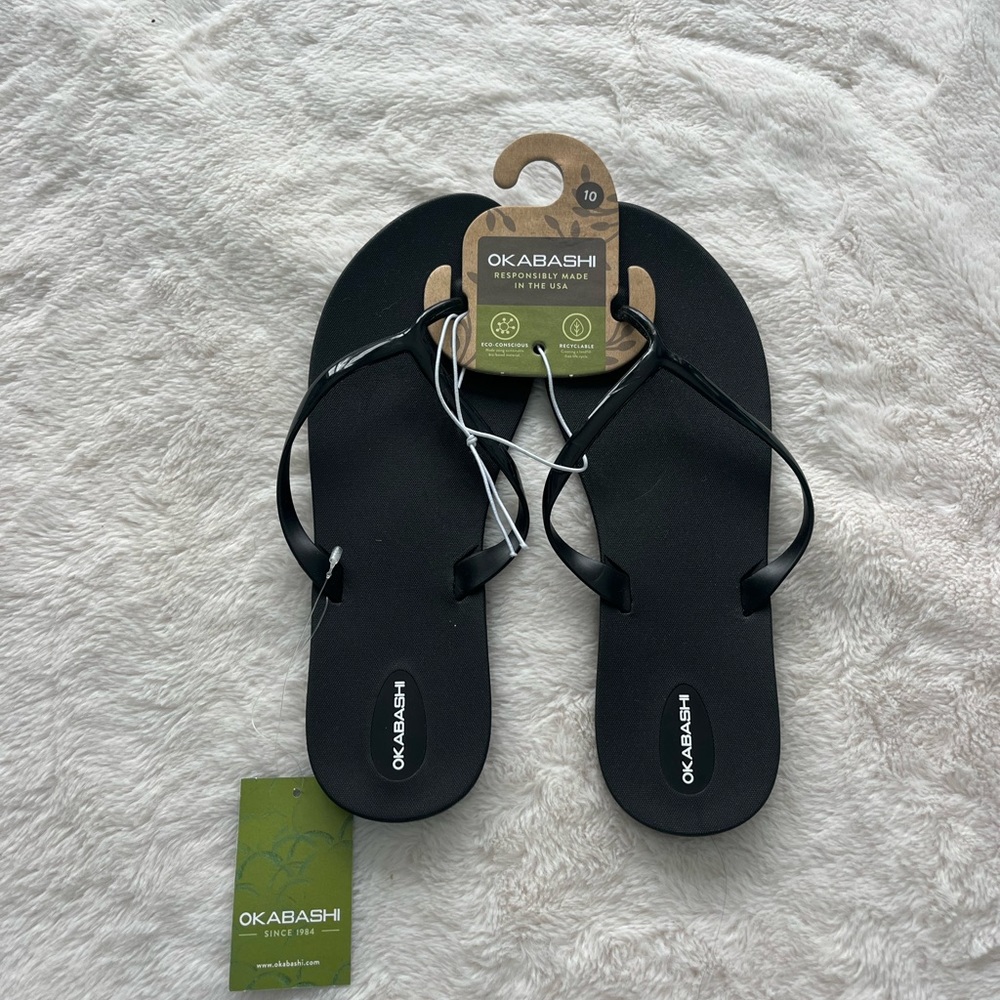 Black flip flops